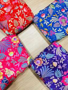 Chinon Eco-Friendly Breathable Quick-Dry Dyed Position Print Heavily Embroidered Flower Design Embroidery Fabric for Girls Top - Product Image 1