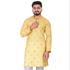 Ropa étnica con estilo de diseñador Vintage tradicional para hombre, algodón bordado Premium, sin arrugas, fiesta india, boda - Product Image 1