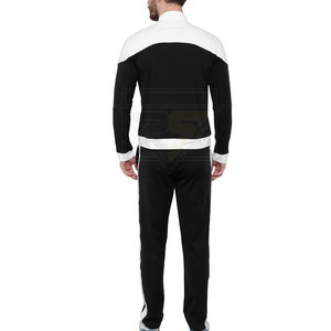 Haute qualité hommes survêtement pas cher prix 100% coton hommes survêtement rayures latérales pantalon col vestes survêtements pour hommes - Product Image 5