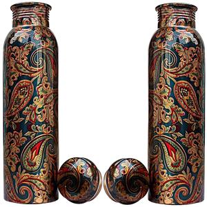 Vente en gros de logo personnalisé de qualité supérieure imprime une bouteille en cuivre martelé authentique robuste design vintage en métal étanche - Product Image 1