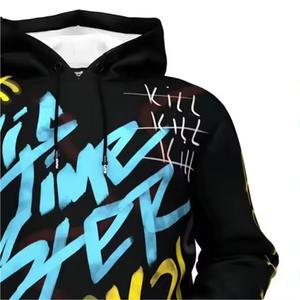 Sweat-shirts décontractés pour hommes en chenille tendance avec broderie usée pour la saison d'automne, vente en gros, avec étiquette personnalisée 2026 - Product Image 4