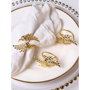 Porte-serviettes en argent et or décoration de table attrayante pince à serviette et porte-mouchoir accessoires de table anneau de tissu - Product Image 6