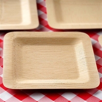 Assiettes en bambou écologiques - Motif végétal - Vaisselle jetable en stock - Facile à nettoyer - Style moderne - Prix abordable - Haute qualité