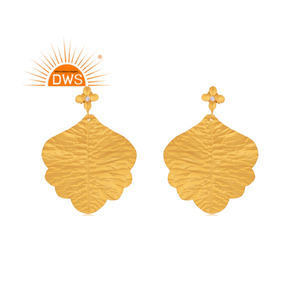 Nueva llegada de plata esterlina 18K chapado en oro Natural Cz piedra preciosa hoja diseño colgante pendiente personalizado joyería fabricante - Product Image 1