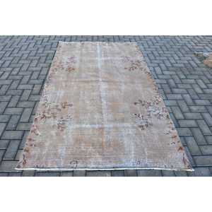 Alfombra Turca de Lana 4.7x7.6 pies, Marrón Rojo Camuflaje - Product Image 1