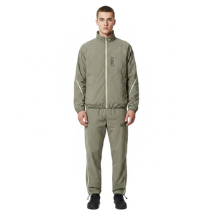 Blank Zip up Sports <b>Nylon</b> Tracksuits for Men High Quality Unisex Jacket <b>Track</b> <b>Pants</b> Set With Adjustable Stopper Leg - Product Image 4