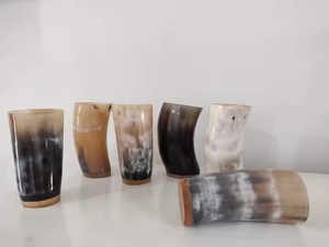 ส่วนประกอบแก้วฮอร์นแกะสลักทำด้วยมืองานตามสั่งแก้วแตรธรรมชาติสำหรับไวน์เบียร์น้ำบ้านด้วยงานฝีมือสุดหรู - Product Image 5