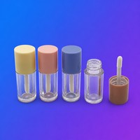 Tube de brillant à lèvres rond de 3 ml avec logo personnalisé et grand applicateur pour emballage cosmétique de gloss à lèvres – Vente en gros