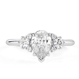 1.00CT Pear Cut Diamond Cluster 7 Stone Engagement <b>Ring</b> for Women - Product Image 4