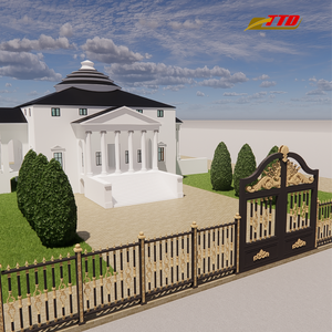 Portail en fer durable et décoratif pour villas et composés de maison fabriqués au Vietnam avec service de modélisation 3D - Product Image 4