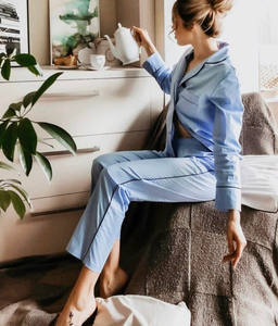 Ensemble de pyjamas pour femmes certifié 100% en coton de luxe tendance été 2024 favorisée par un design proche de la nature bon pour la peau - Product Image 1