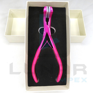 Hot Pink Color Pro Tape In Press Alicates para extensiones de cabello Asegure cada cinta en enlace presionando firmemente dos piezas juntas - Product Image 2