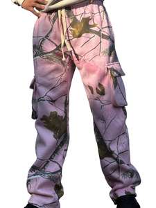 Pantalones Anchos de Camuflaje para Mujer, Cintura Alta, Felpa de Algodón, Estilo Casual y Holgado, Ropa Urbana - Product Image 3