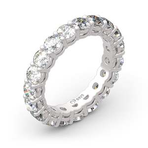 Bague d'éternité Jeulia en argent sterling plaqué rhodium avec moissanite ronde pour femme - Product Image 2