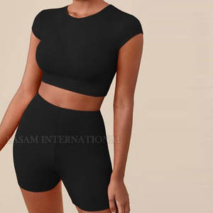 Ensemble short et crop top en coton, best-seller, pour usage extérieur, matière durable, tendance - Product Image 3
