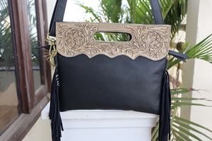 Bolsos con flecos hechos a mano occidentales, bolsos con tirantes, pelo de piel de vaca bohemio en nuevo diseño, bolsos elegantes Vintage para mujer - Product Image 6