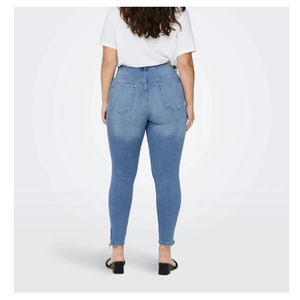 Jeans grande taille en coton de haute qualité pour femme à motif solide Slim Fit taille haute Denim respirant et abordable - Product Image 3