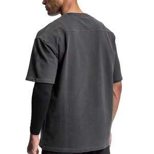 Camiseta de Algodón Esencial para Hombre al por Mayor, Lisa, Transpirable, de Tela Jersey, con Logotipo Personalizado - Product Image 4