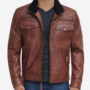 Custom Design <b>Leather</b> <b>Jacket</b> Solid Color <b>Men</b> <b>Leather</b> <b>Jacket</b> Streetwear <b>Men</b> <b>Leather</b> <b>Jacket</b> - Product Image 1