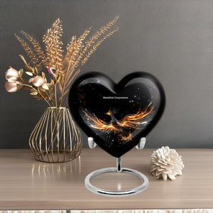 Wholesale Heart Shape Small Keepsake Metal Cremation Urn Child Adult Memorial Ashes Lacquered <b>Mini</b> Urn Memorial Ashes Storage - Product Image 2