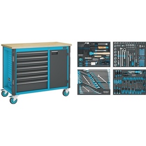 HAZET 179NW-7/230 <b>Tool</b> <b>Trolley</b> 1000kg Capacity 7 Drawers & 230-piece Sheet Steel W1150xD600xH964mm 230-piece Sheet Steel - Product Image 1