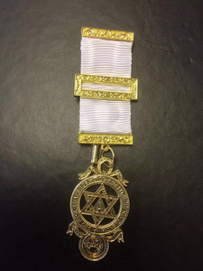 Excelente maestro aliado grados masónicos pecho joya chapada en oro con cinta roja joya masónica Ronpex de alta calidad - Product Image 2