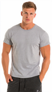 T-shirt de sport à épaules dénudées pour homme, manches courtes, t-shirt de musculation pour homme, 100% polyester coton, t-shirt de sport pour homme - Product Image 2