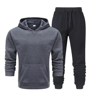 Custom High Quality Eco-Friendly Winter Cotton/Nylon Tracksuit Unisex Hoodie Jogger Set Oversized Pullover Fleece Drawstring - Product Image 5