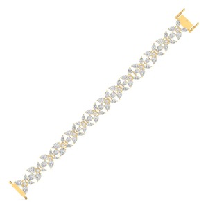 IGI Certified Marquise Floral Lab Grown Diamond Statement Bracelet in 9K Yellow / White / Rose Gold - Product Image 4
