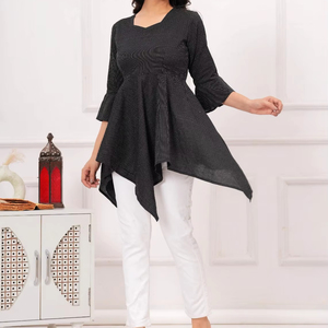 Kurti เสื้อตัวสั้นสไตล์ตะวันตกสำหรับเด็กผู้หญิงเสื้อตัวบนผ้าฝ้ายลายล่าสุดส่งออกคุณภาพในอินเดีย - Product Image 1