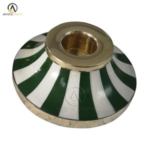 Candelabro de latón de resina a rayas para el hogar, restaurante, Navidad festiva, Pascua, linterna decorativa de madera, iluminación táctil, Navidad - Product Image 1