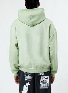 2025 nuevo estilo pulsado hecho a medida sin cordón Sudadera con capucha dobladillo borde crudo inferior personalizado impreso Logo patrón polar tela Sudadera con capucha - Product Image 2