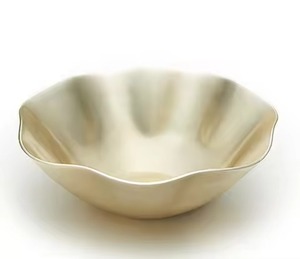 Salad Serving <b>Bowl</b> High Quality Stainless <b>Steel</b> <b>Bowl</b> With Floral Accent Luxury Home Decor Table Top Event Occasions - Product Image 3