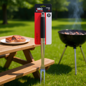 Tenedor para Barbacoa de Acero Inoxidable Negro y Cromado de 44 cm C04000130, Herramientas para Barbacoa - Product Image 3