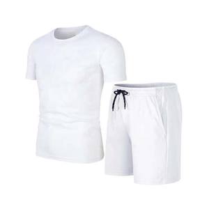 Camisetas de nuevo diseño de alta calidad con pantalones cortos 100% algodón verano 2 piezas camiseta pantalones cortos conjuntos gemelos traje de hombre de gran tamaño de peso pesado - Product Image 6
