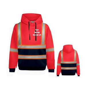 Sudadera de Seguridad Reflectante de Alta Visibilidad, Ropa de Trabajo de Forro Polar Cálido para Trabajadores Industriales al Aire Libre, Uso en Invierno - Product Image 5