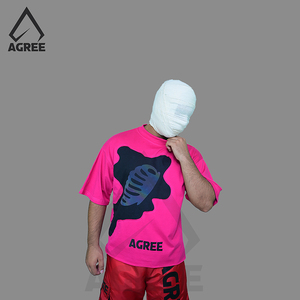 เสื้อยืดครอปผู้ชายสำหรับฤดูร้อน คอกลม ลายพิมพ์ สวมใส่สบาย ทรงหลวม ผ้าเจอร์ซีย์ 240 กรัม แขนสั้น แห้งเร็ว ระบายอากาศดี โดย Agree Sports - Product Image 3