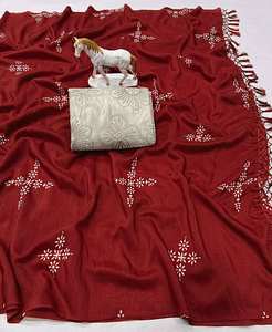 Sari de seda de algodón de muselina multicolor superventas de alta calidad con saris impresos digitalmente para mujeres indias y pakistaníes - Product Image 4