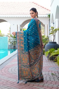 Boutique indienne Designer le plus vendu vêtements de fantaisie traditionnels Sari en soie douce pour mariage classique fête Festival porter pour les femmes - Product Image 4
