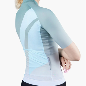 Jersey de Ciclismo de manga corta para mujer de diseño personalizado, ropa de ciclismo de verano con ajuste de equipo profesional con Jersey sin costuras - Product Image 6