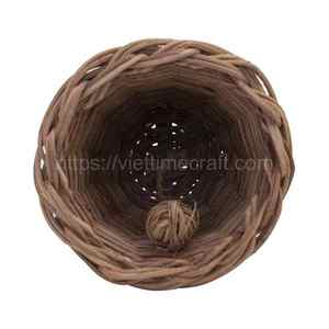 La mejor opción para decoraciones navideñas Natural ecológico Adorable Tejido a mano Rattan Jingle Bell Adornos de vidrio hechos a mano - Product Image 4