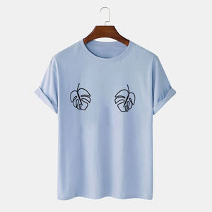 Chemise décontractée à manches courtes pour homme, col rond, en jersey uni imprimé, personnalisable, mélange polyester/coton, respirante, séchage rapide - Product Image 1