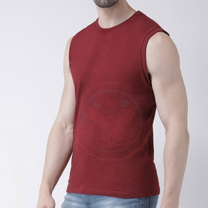 Light Weight Regular Fit <b>Men</b> Sleeveless T-Shirts Polyester/Cotton Fleece Sports Solid Color Quick Dry Eco-Friendly High Quality - Product Image 2