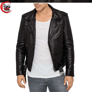 Veste de style urbain en similicuir personnalisable pour hommes avec col montant en toile durable OEM coutures décolorées-pour l'hiver - Product Image 1