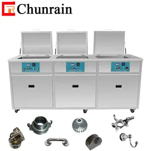 3 tanks industrial ultrasonic cleaner for oil and grease removal of engines gears tools machine with drying CR-3024GH 38L