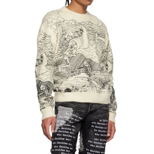Pull en jacquard surdimensionné pour homme CY 2022, manches longues, col rond, pull d'hiver, vente chaude, produit ODM - Product Image 3