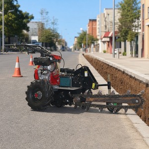 Machine à creuser des fossés à chaîne, transportable à la main, à essence, pour l'installation de canalisations d'eau, livraison gratuite - Product Image 1