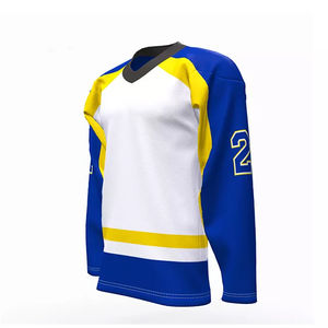 Venta al por mayor sublimación personalizada impresa equipo Hockey Jersey venta superior en blanco hockey sobre hielo Jersey mejor calidad con servicio OEM - Product Image 4
