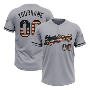 Vente en gros Maillot de baseball léger en polyester pour homme Grande taille Maillot respirant imprimé de softball - Product Image 5