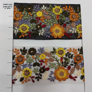 ผ้าปักลายดอกไม้สำหรับชุดเดรสลูกไม้ลายดอกไม้ปักตามสั่งสำหรับเครื่องแต่งกาย - Product Image 1